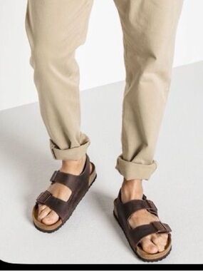 Birkenstock Milano Oiled Dark Brown Leather Sandals